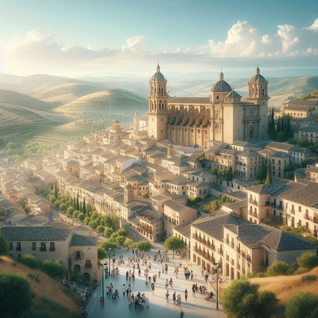 Vista panorámica de Jaén con su arquitectura tradicional integrada en el paisaje montañoso